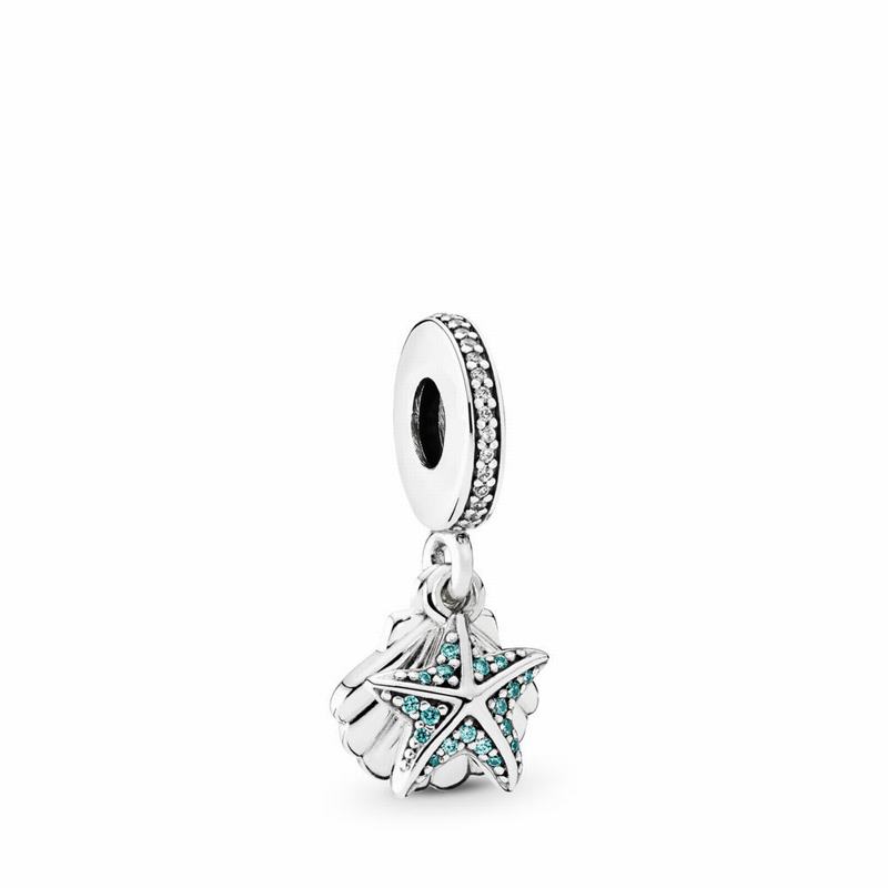 Pandora Australia Tropical Starfish & Sea Shell Dangle Charm - Sterling Silver | SJAGKV708